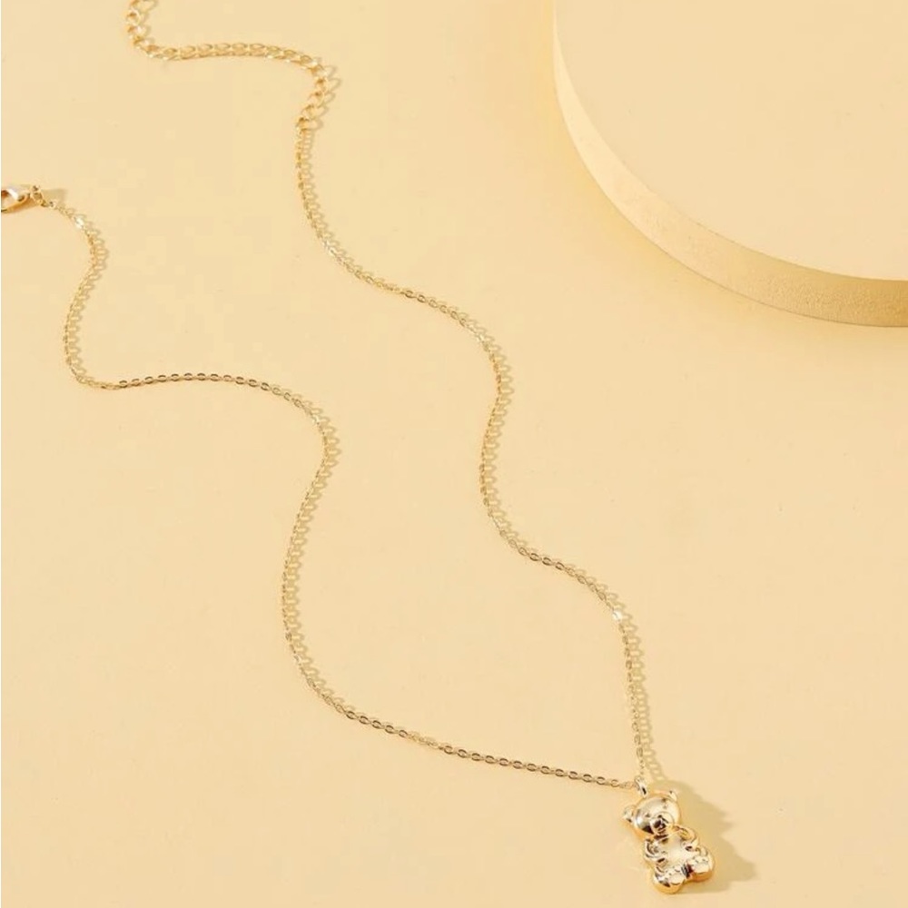 Gold Tone Bear Necklace